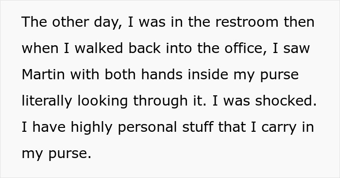 Coworker Snoops Around In Woman&#8217;s Purse, Gives Her Hell When She Reports Him And He Gets In Trouble