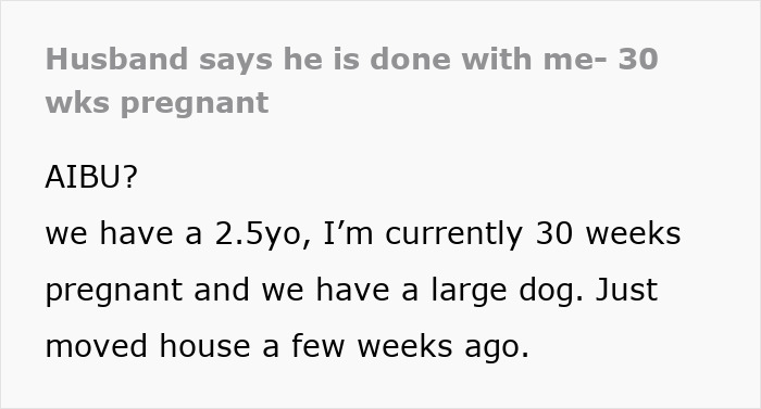 Hubby Slams Pregnant Wife For “Complaining” About Running Their Whole Household With No Help