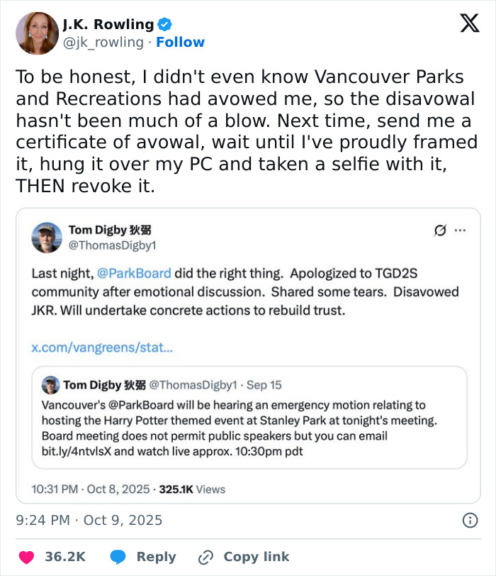 J.K. Rowling Brutally Mocks Harry Potter Event Organizers Over Apology To Transgender Community