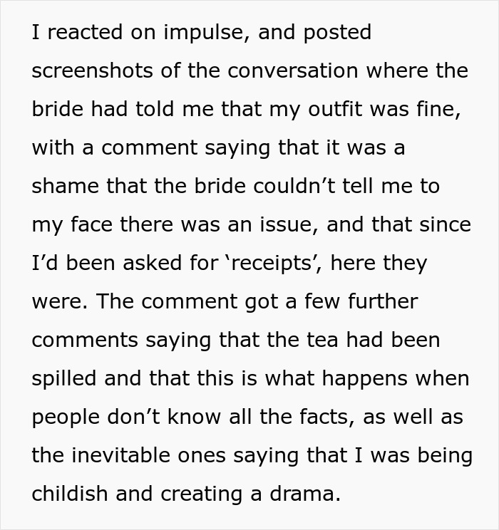 Woman Claps Back When She Gets Shamed For Her Wedding Guest Attire, Airs Out Chat Screenshots