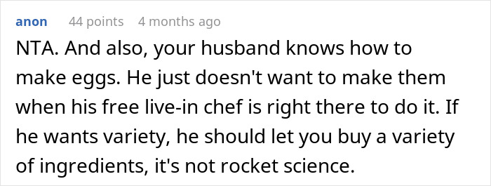 Husband Yells At Wife For Cooking The Same Thing After He Didn’t Let Her Buy Different Ingredients