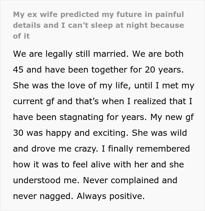 “Sick Of Myself”: Man Leaves Wife For A Younger Woman, Wakes Up To The Brutal Truth He Got Himself Into