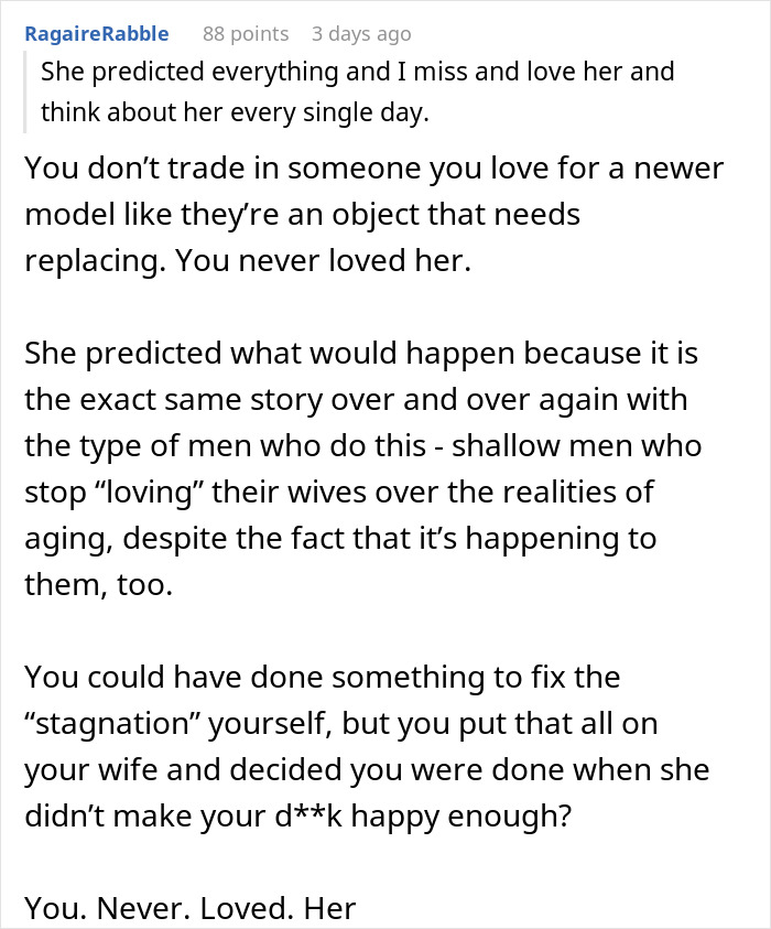 “Sick Of Myself”: Man Leaves Wife For A Younger Woman, Wakes Up To The Brutal Truth He Got Himself Into