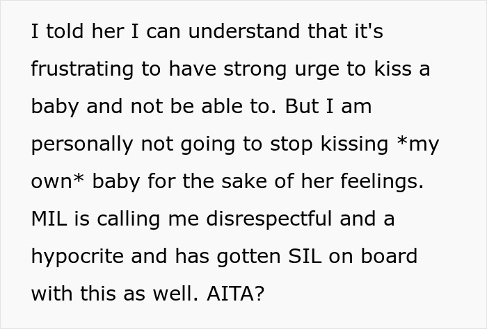 Woman Kisses Her Own Baby In Front Of MIL, Tells Her To Stop Because She’s Not Allowed To