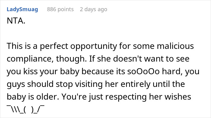 Woman Kisses Her Own Baby In Front Of MIL, Tells Her To Stop Because She’s Not Allowed To