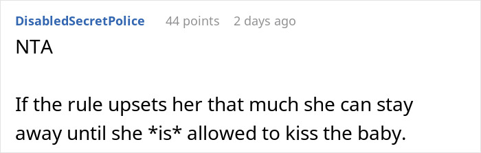 Woman Kisses Her Own Baby In Front Of MIL, Tells Her To Stop Because She’s Not Allowed To