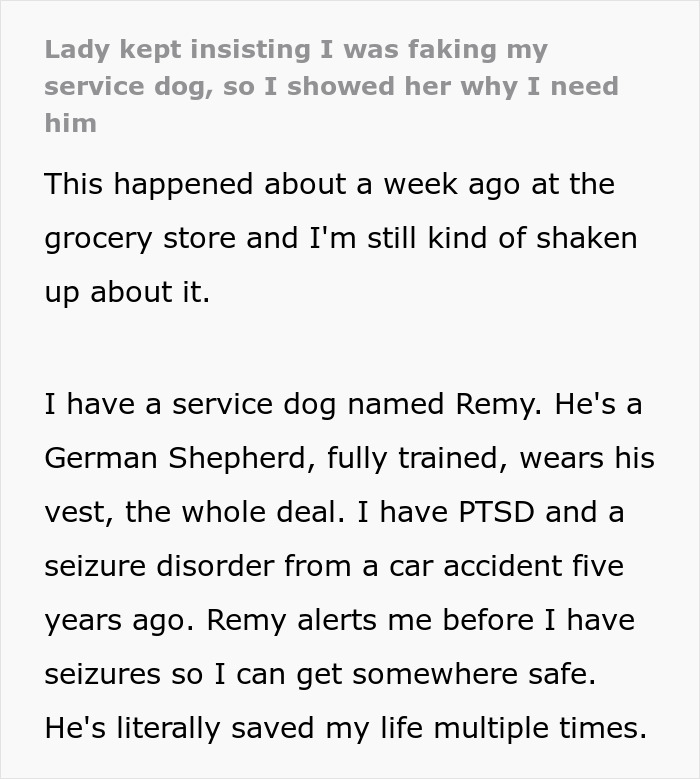 “You Look Perfectly Healthy”: Lady Attacks Shopper For Service Dog Fraud, Begs For Forgiveness Moments Later