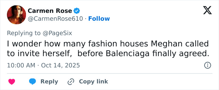 Meghan Markle Apparently Invited Herself To Paris Fashion Week, Balenciaga Designer Tells It All