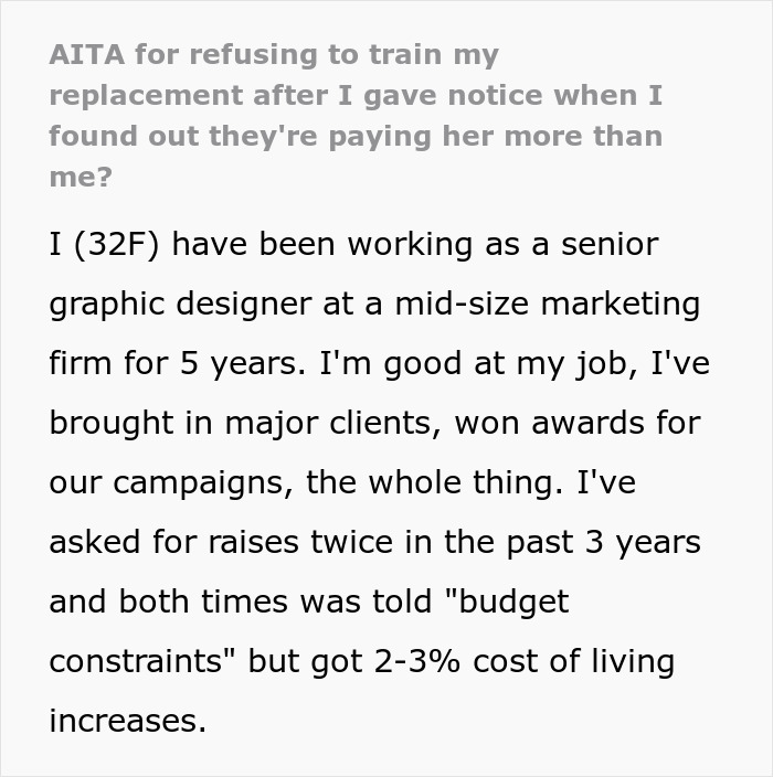 “Didn’t Value Me”: Woman Refuses To Train Her Replacement After Finding Out How Much She’ll Be Paid