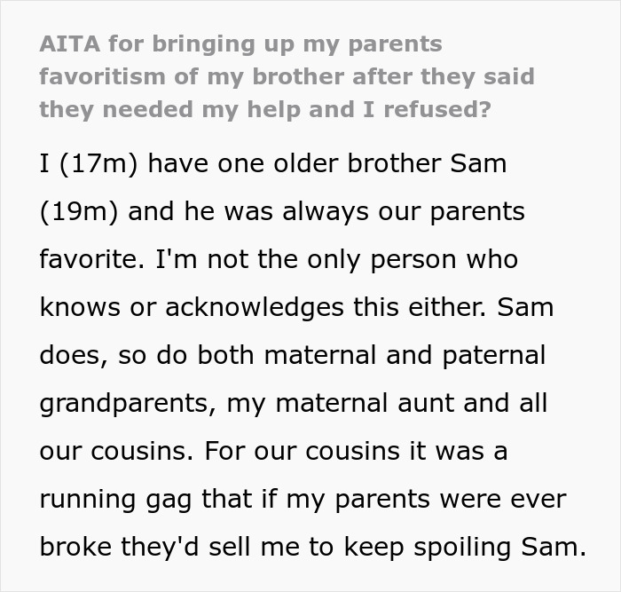 “Forgotten” Son Finally Snaps Over His Parents’ Blatant Favoritism For His Bro, They’re Stunned