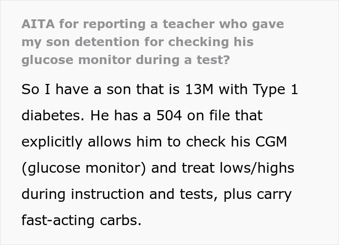 Teacher Seizes Diabetic Student’s Medical Device During Class, Outraged Mom Takes Legal Steps