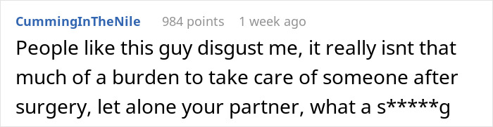 Lazy Guy Thinks It’s OK To Ditch Post-Surgery Wife To Hang Out With His Friends, Gets Reality Check