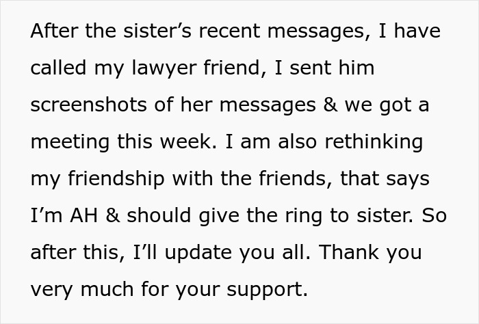 Family Begs Their Late Son’s Fiancé To Return Their “Family Heirloom”, She Takes Them To Court Instead