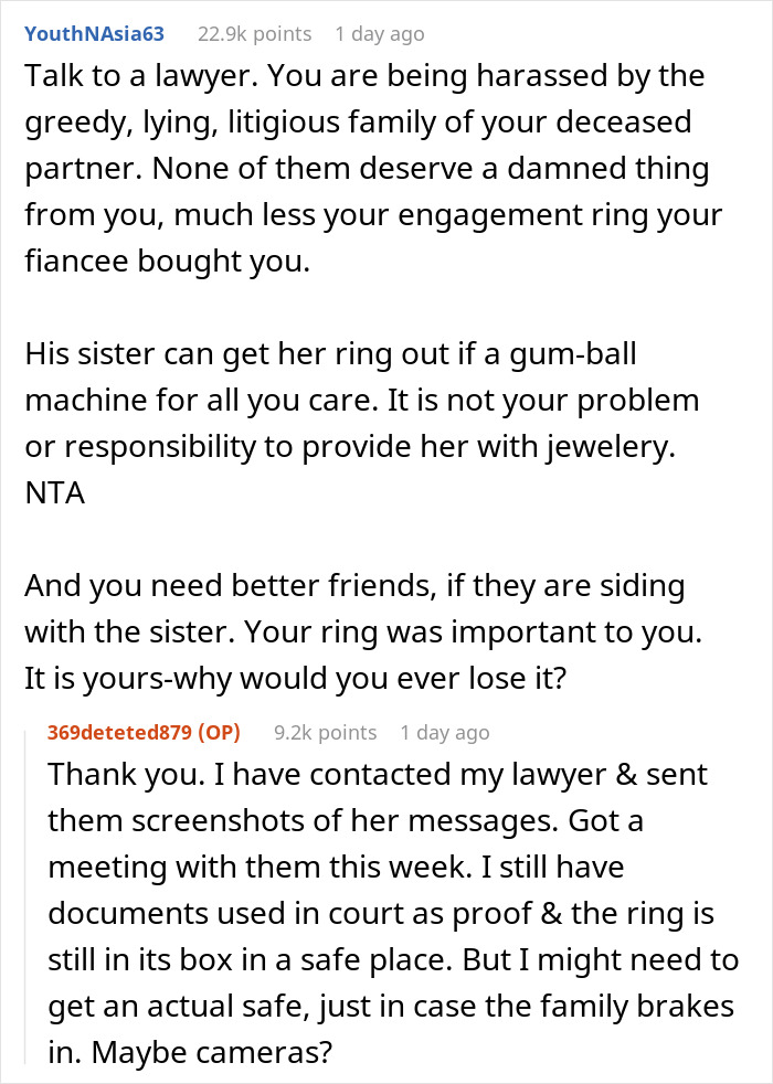 Family Begs Their Late Son’s Fiancé To Return Their “Family Heirloom”, She Takes Them To Court Instead