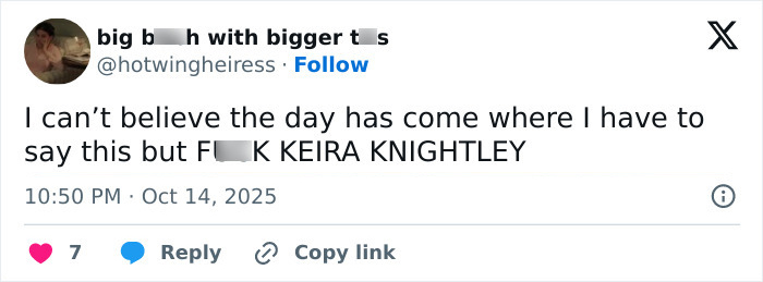 &#8220;First Sydney Sweeney, Now Keira Knightley&#8221;: Star&#8217;s Answer To J.K. Rowling Question Sparks Fury