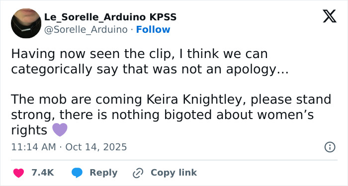 &#8220;First Sydney Sweeney, Now Keira Knightley&#8221;: Star&#8217;s Answer To J.K. Rowling Question Sparks Fury