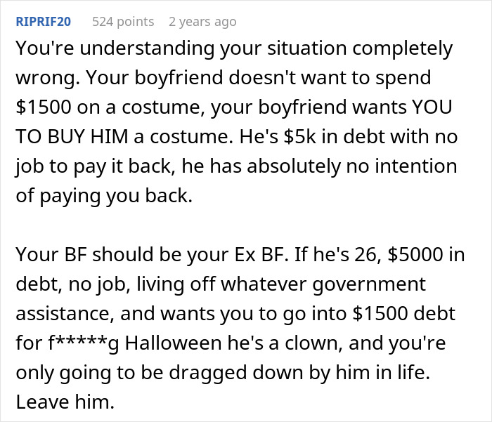 “I Just Cried”: Man Wants A Custom Halloween Costume For $1.5K, GF Can’t Take It Anymore