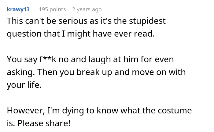 “I Just Cried”: Man Wants A Custom Halloween Costume For $1.5K, GF Can’t Take It Anymore