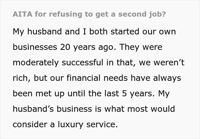 Man Thinks Wife’s Request For Him To Get A Job Is Unreasonable But Her Working 2 Jobs Instead Makes Sense