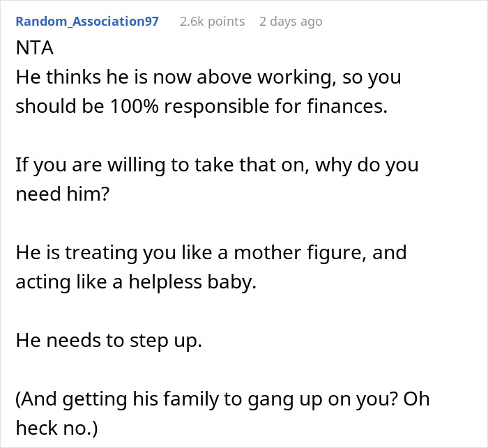 Man Thinks Wife’s Request For Him To Get A Job Is Unreasonable But Her Working 2 Jobs Instead Makes Sense