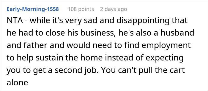 Man Thinks Wife’s Request For Him To Get A Job Is Unreasonable But Her Working 2 Jobs Instead Makes Sense