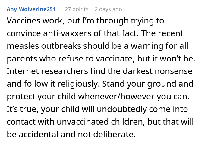 Woman Tells Friend “I Won’t Allow My Child Around Your Unvaccinated Kid,” Sparks Huge Fallout