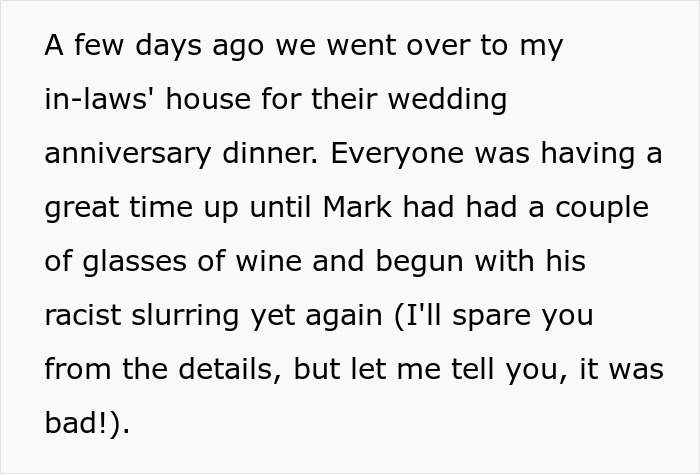 Wife Explodes At BIL For Racist Slurs During Dinner, MIL Claims She Ruined The Whole Evening