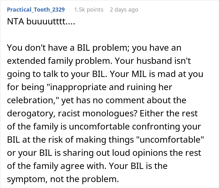 Wife Explodes At BIL For Racist Slurs During Dinner, MIL Claims She Ruined The Whole Evening
