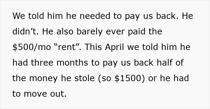 20YO Keeps Mooching Off Parents, They Finally Kick Him Out After He Steals $3K From Them
