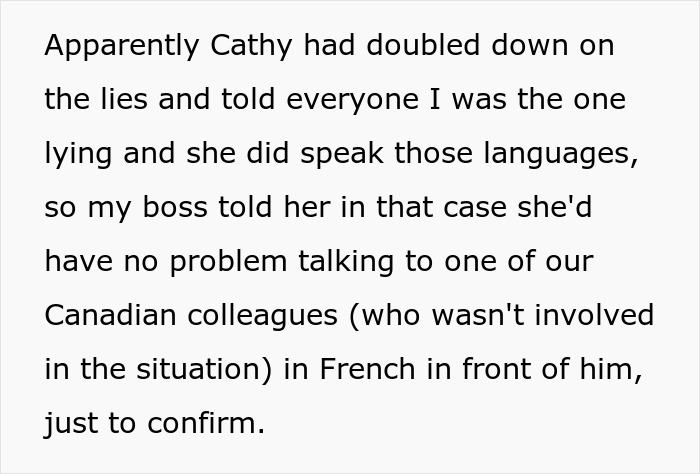 Woman Gets Fired When She Causes Drama Because Coworker Accidentally Revealed Her Lies