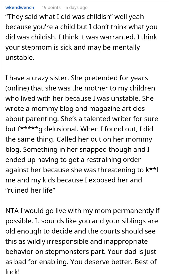 Teen Finds Stepmom’s Fake Sob Story About Difficult Stepkids Online, Exposes Her With Receipts