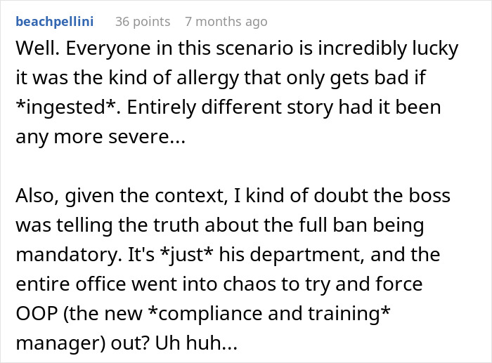 Person’s Nut Allergy Leads To Investigation Of A Department And Uncovering A Myriad Of Issues
