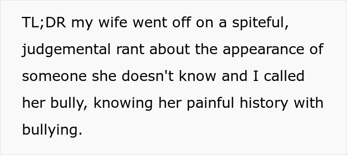 Husband Calls Wife A Bully Knowing It Will Trigger Her: &#8220;Bullies Made Her Life Hell&#8221;