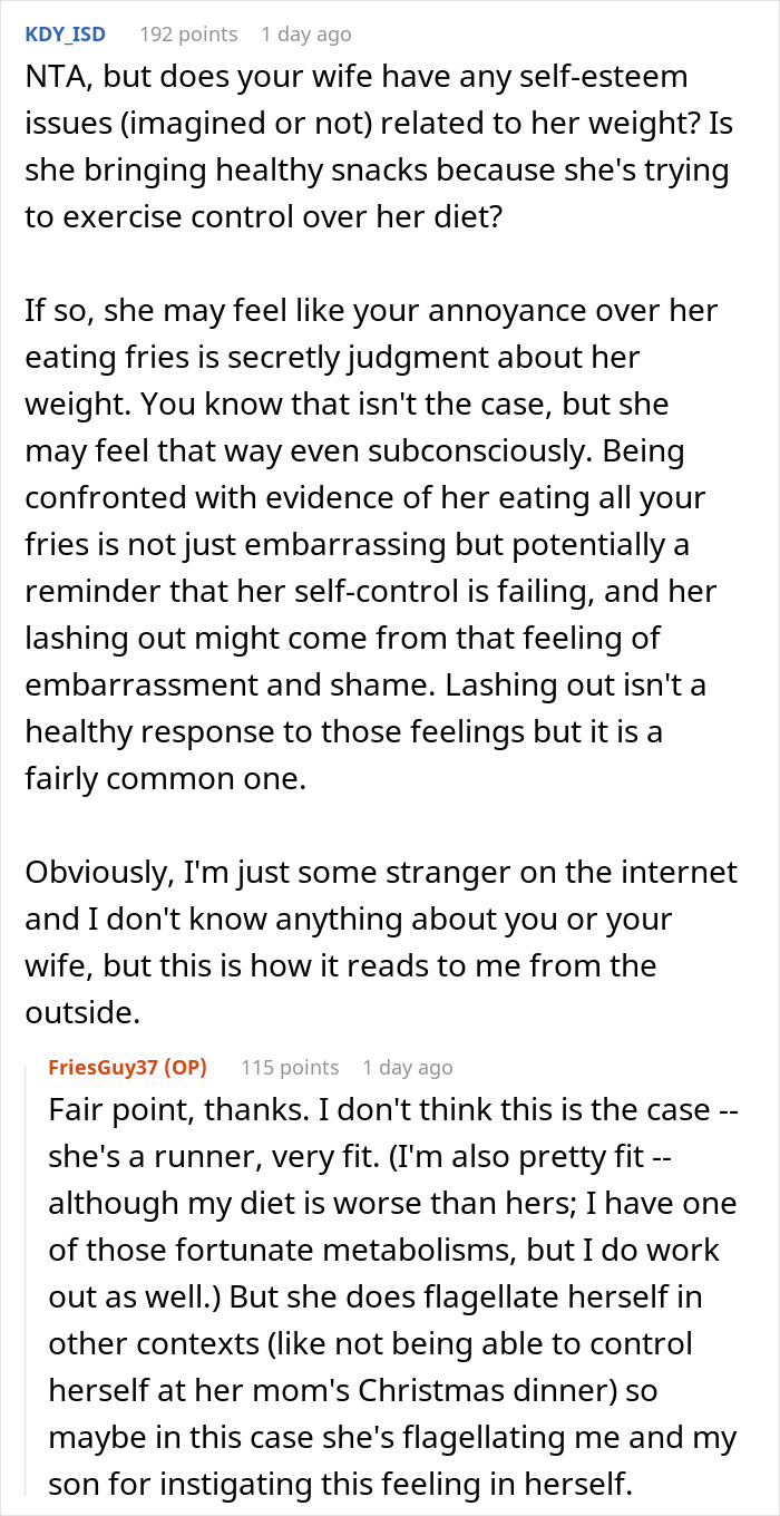 Man Films His Wife Secretly To Prove She Eats All His Fries, Family Drama Ensues