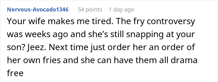 Man Films His Wife Secretly To Prove She Eats All His Fries, Family Drama Ensues