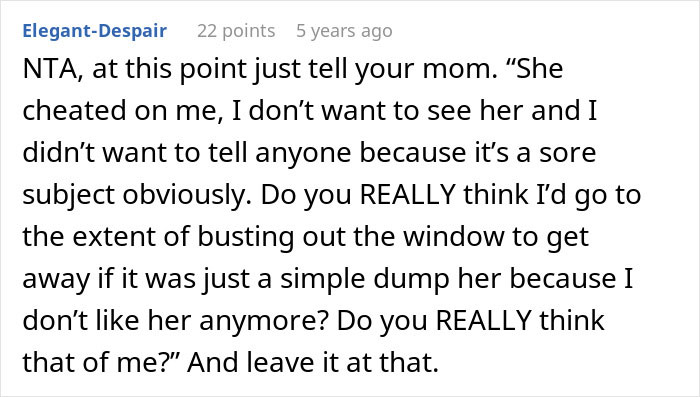 Guy Runs Out The Window After His Moms Attempt To Reconcile Him And His Ex Fiancé