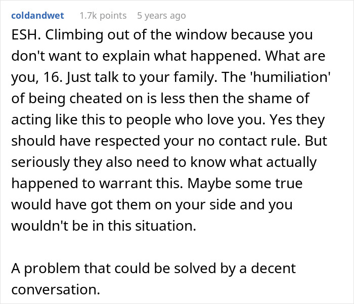Guy Runs Out The Window After His Moms Attempt To Reconcile Him And His Ex Fiancé