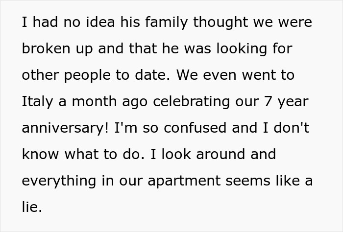 Man Announces To Everyone Except His GF Of 7 Years That They Broke Up