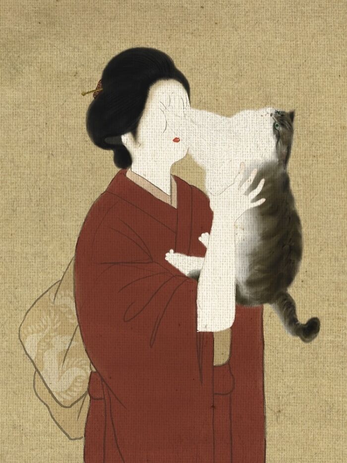 This Japanese Artist Uses Traditional Painting Styles In Modern Ways, Here Are 52 Of Their Best Works