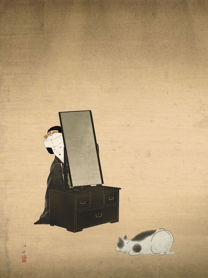 This Japanese Artist Uses Traditional Painting Styles In Modern Ways, Here Are 52 Of Their Best Works