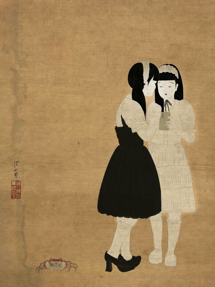 This Japanese Artist Uses Traditional Painting Styles In Modern Ways, Here Are 52 Of Their Best Works
