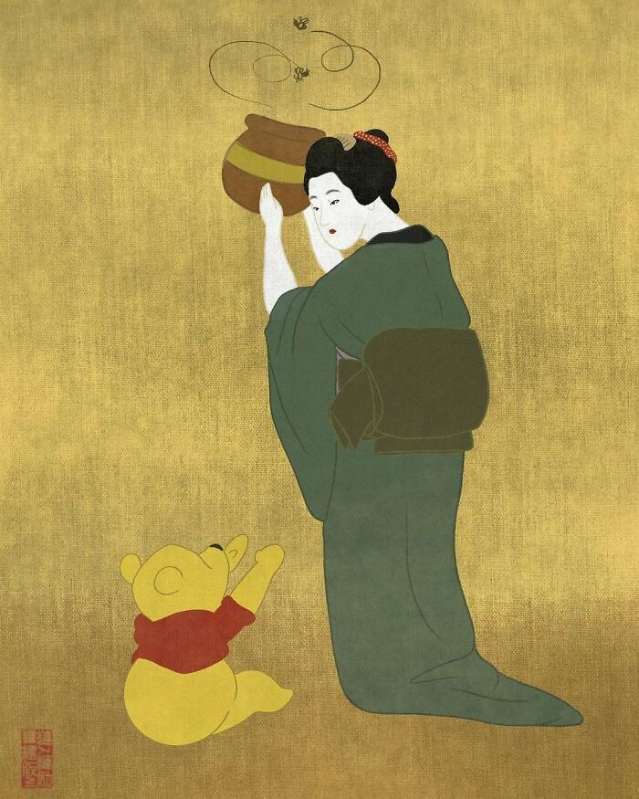 This Japanese Artist Uses Traditional Painting Styles In Modern Ways, Here Are 52 Of Their Best Works