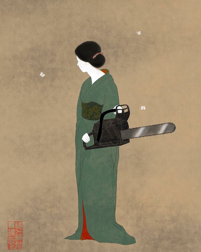 This Japanese Artist Uses Traditional Painting Styles In Modern Ways, Here Are 52 Of Their Best Works