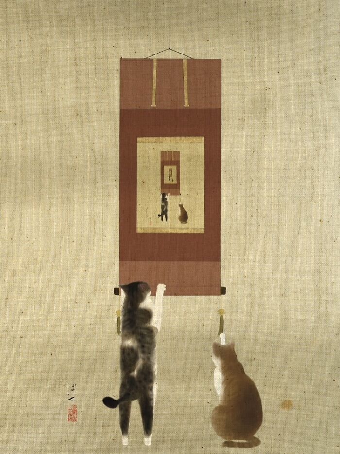 This Japanese Artist Uses Traditional Painting Styles In Modern Ways, Here Are 52 Of Their Best Works