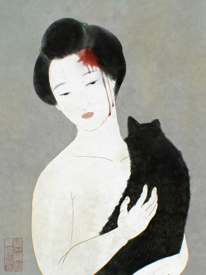 This Japanese Artist Uses Traditional Painting Styles In Modern Ways, Here Are 52 Of Their Best Works