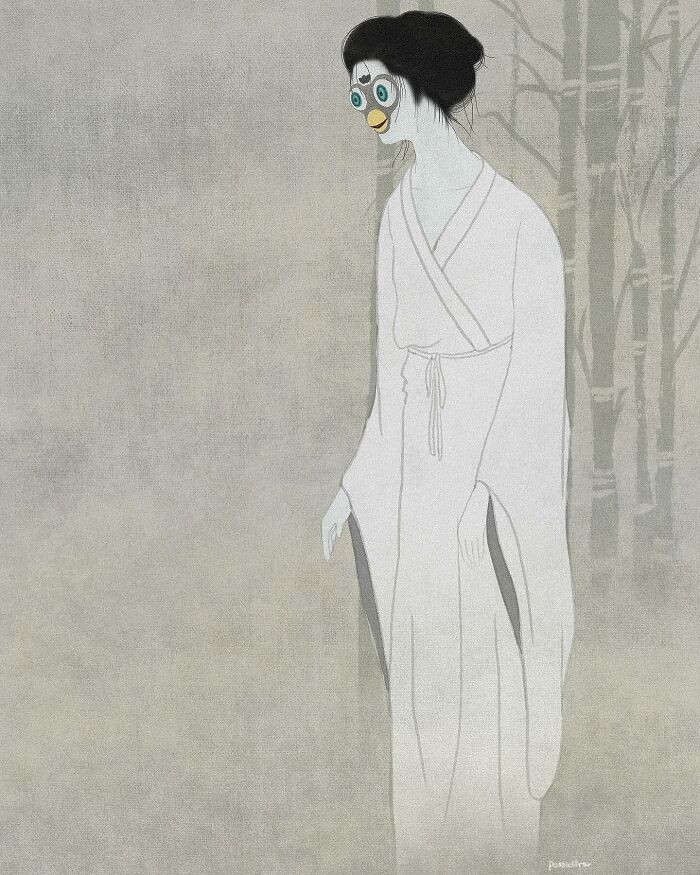 This Japanese Artist Uses Traditional Painting Styles In Modern Ways, Here Are 52 Of Their Best Works