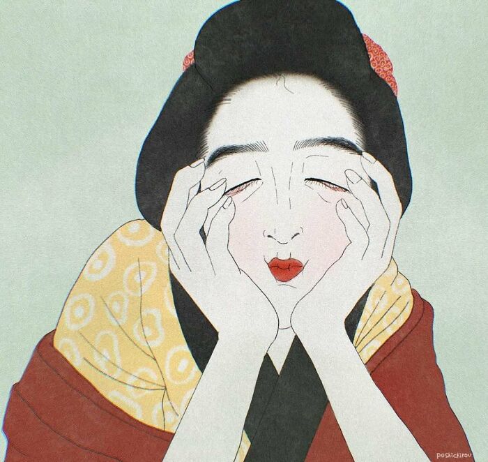 This Japanese Artist Uses Traditional Painting Styles In Modern Ways, Here Are 52 Of Their Best Works