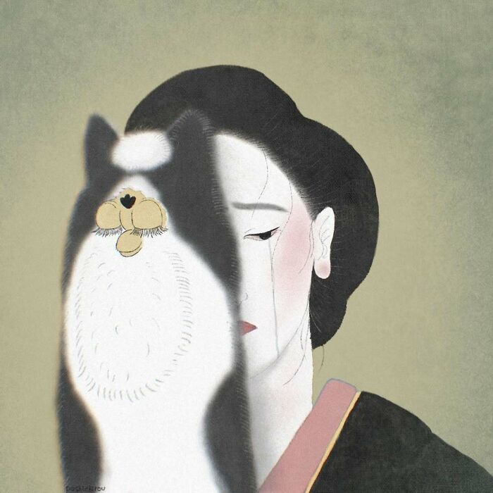 This Japanese Artist Uses Traditional Painting Styles In Modern Ways, Here Are 52 Of Their Best Works