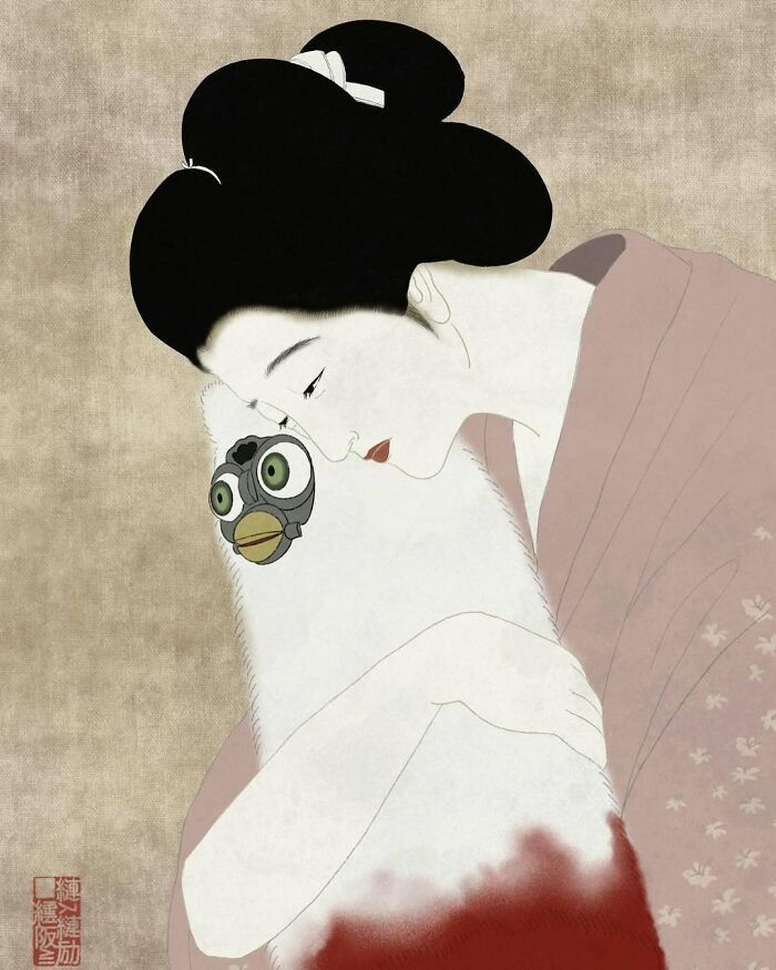 This Japanese Artist Uses Traditional Painting Styles In Modern Ways, Here Are 52 Of Their Best Works