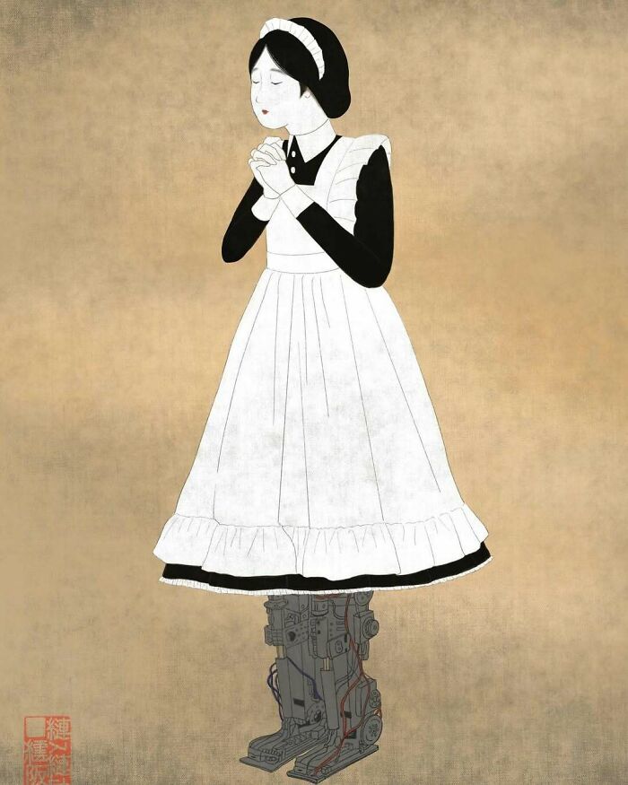 This Japanese Artist Uses Traditional Painting Styles In Modern Ways, Here Are 52 Of Their Best Works